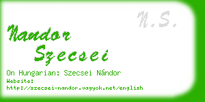 nandor szecsei business card
